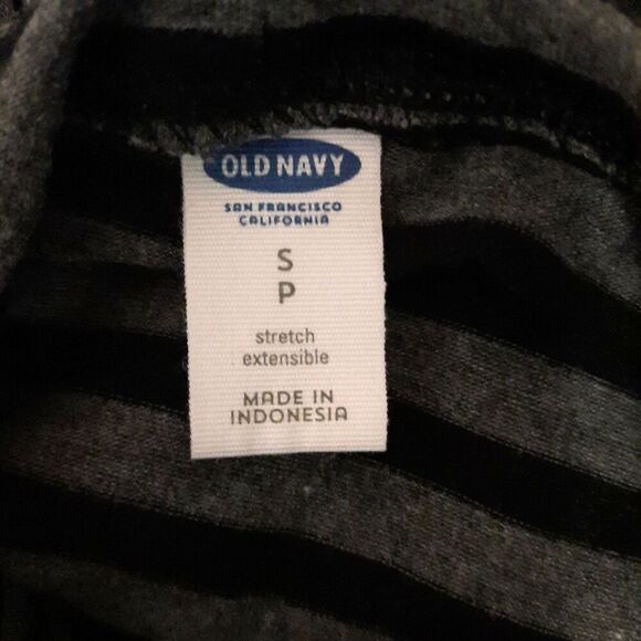 Old Navy Henley Hoodie Size Small Charcoal Stripe Y2K Style Kangaroo Pocket Goth - Picture 12 of 15